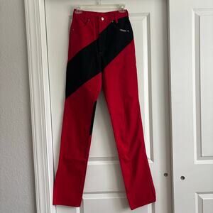Vintage Roughrider Circle T Jeans Red Black Colorblock Western Rodeo Jeans 3/4